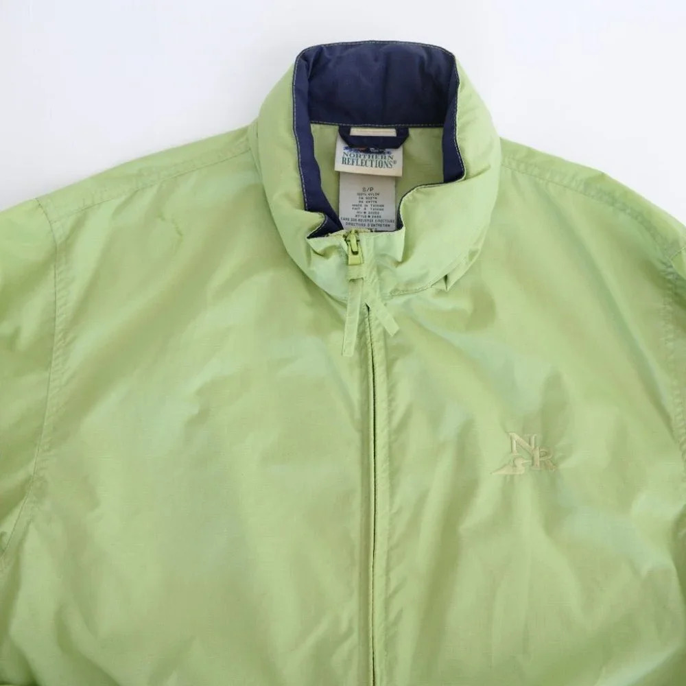 Vintage Northern Reflections Green Raincoat Zip up with Hood Drawstring Jacket S - Picture 8 of 16